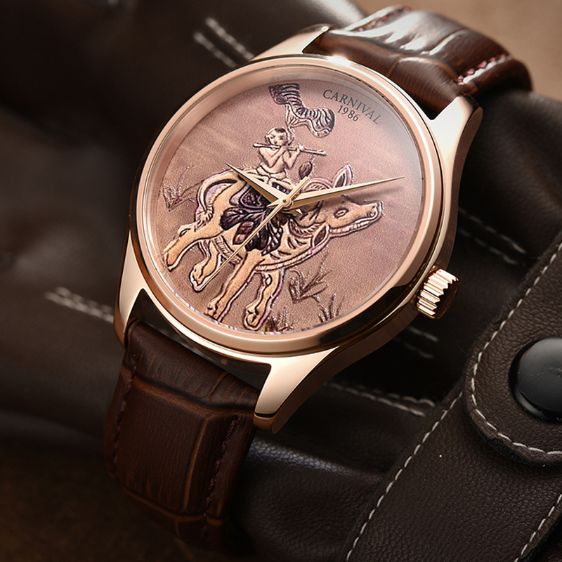 Zodiac Luxury Watch - CARNAVAL Merk Mode Zodiac ox Rose