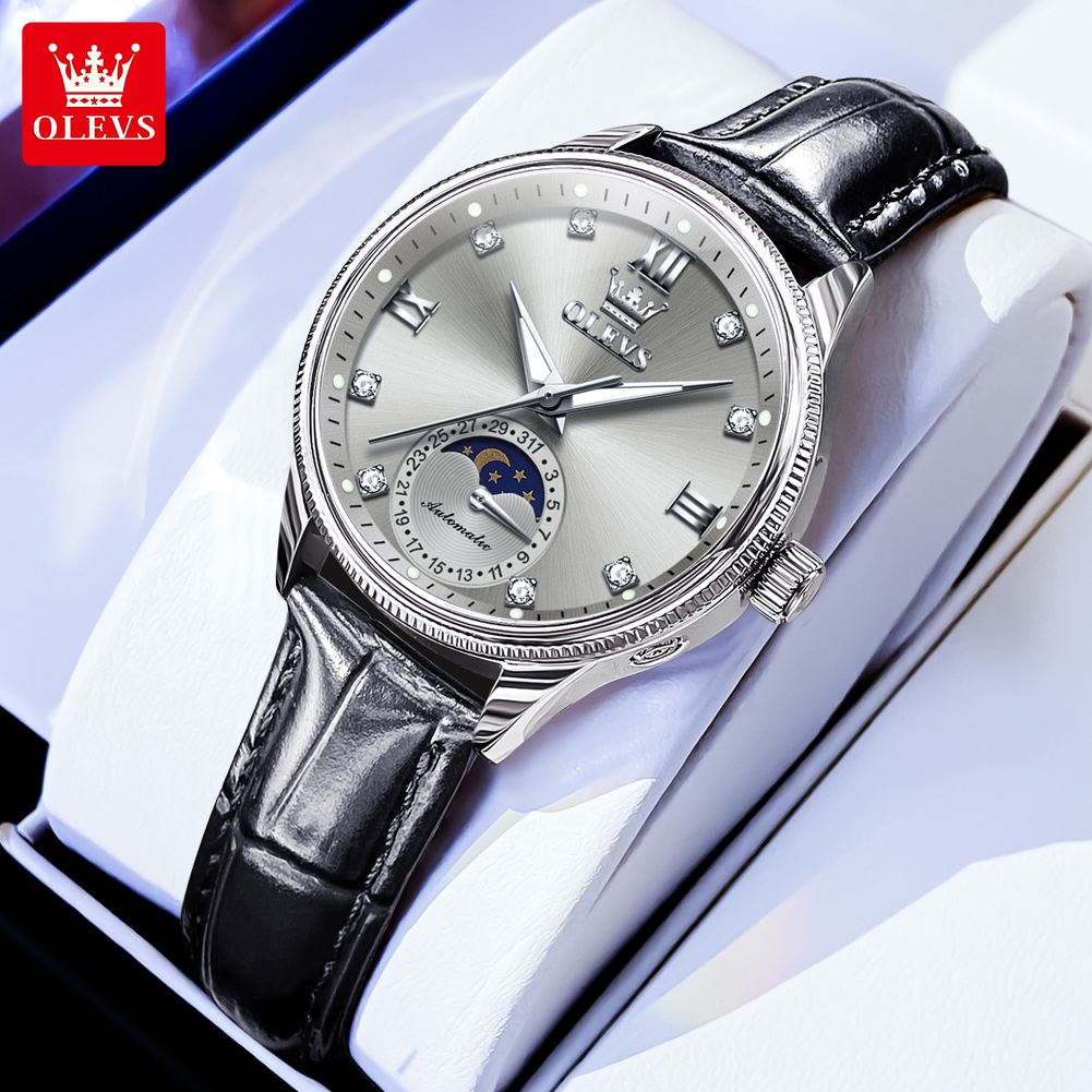 Luxury Watch Moon Phase - OLEVS Maanfase Mode Vrouwen Horloges Diamond