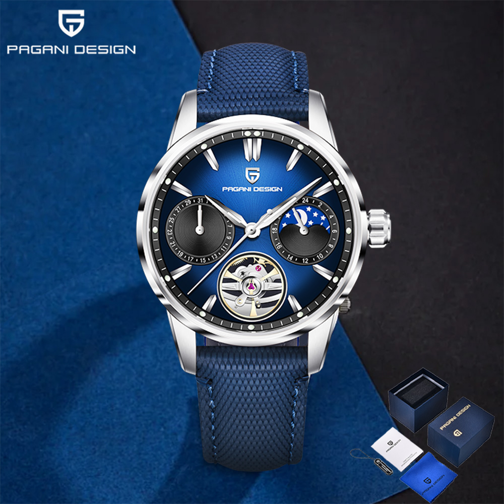 Luxury Watch Moon Phase - 2025Pagani ontwerp Tourbillon Luxe herenhorloge Geschenkdoos