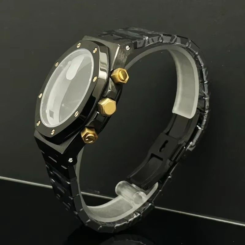 Exhibition Caseback - 41mm Rose Goud Zwart Horloge Mannen