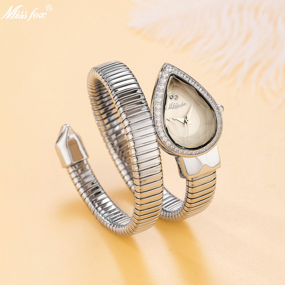 Luxury Watch Unique - MISSFOX Slangvorm diamanten horloge voor dames