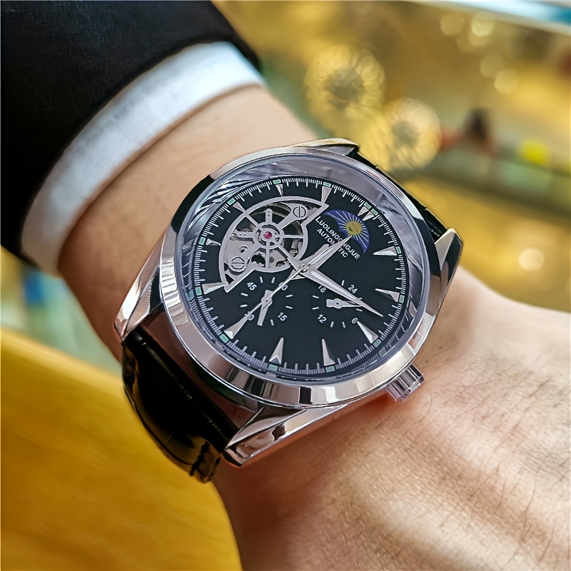 Luxury Watch Name Brands - Hoogwaardig luxe mechanisch zakelijk herenhorloge, skeletontwerp,
