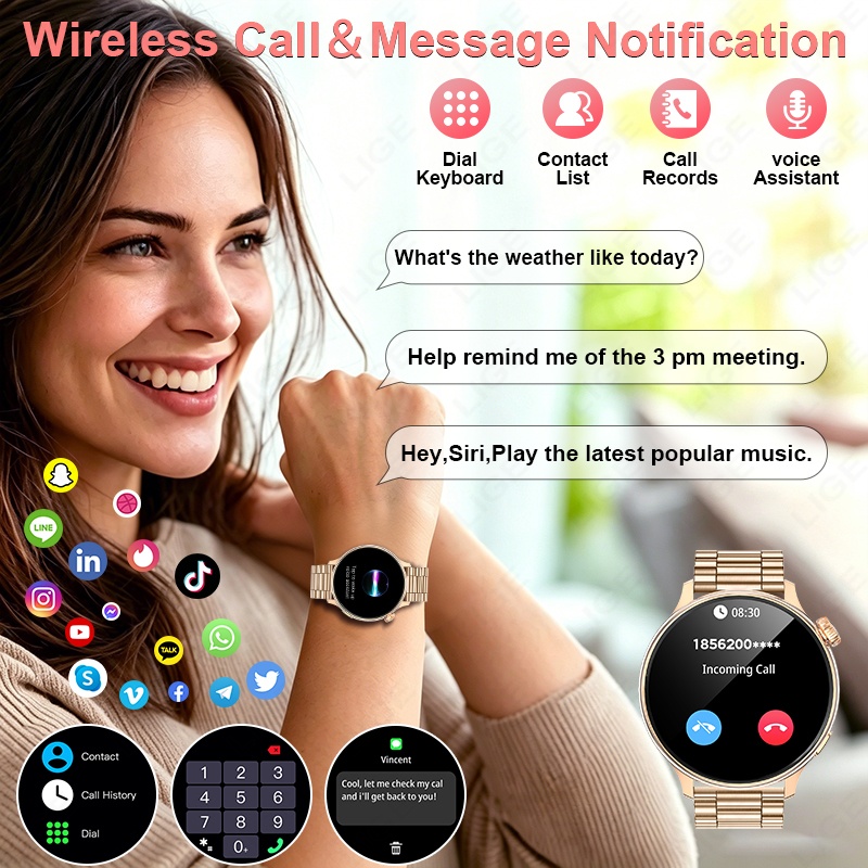 LIGE Luxe Dames Smartwatch 1.2 - Luxury Watch Hd recensie en prijs