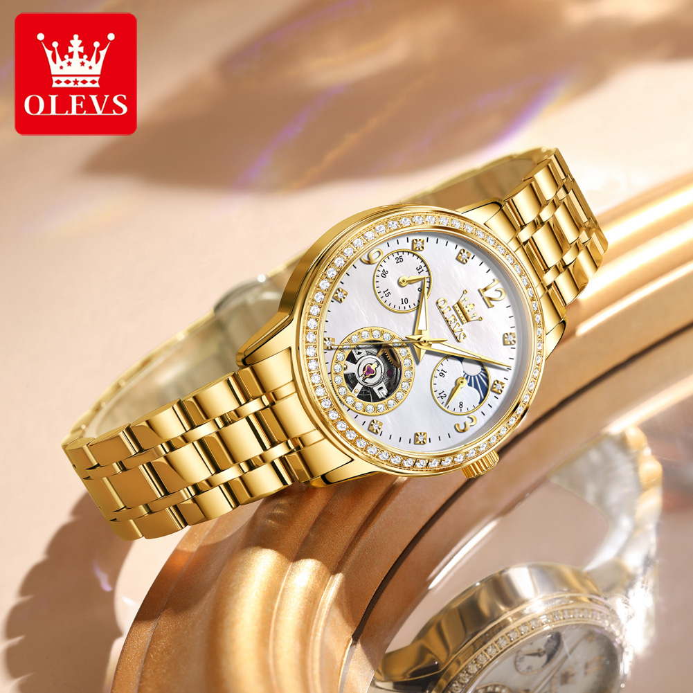 OLEVS 6750 Automatisch damesho - Luxury Watch Moon Phase recensie en prijs